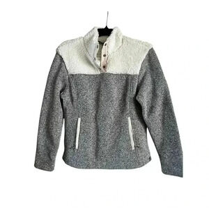 Title Nine Women’s Callitrix Fleece Pullover Sweater Sherpa Small White Gray